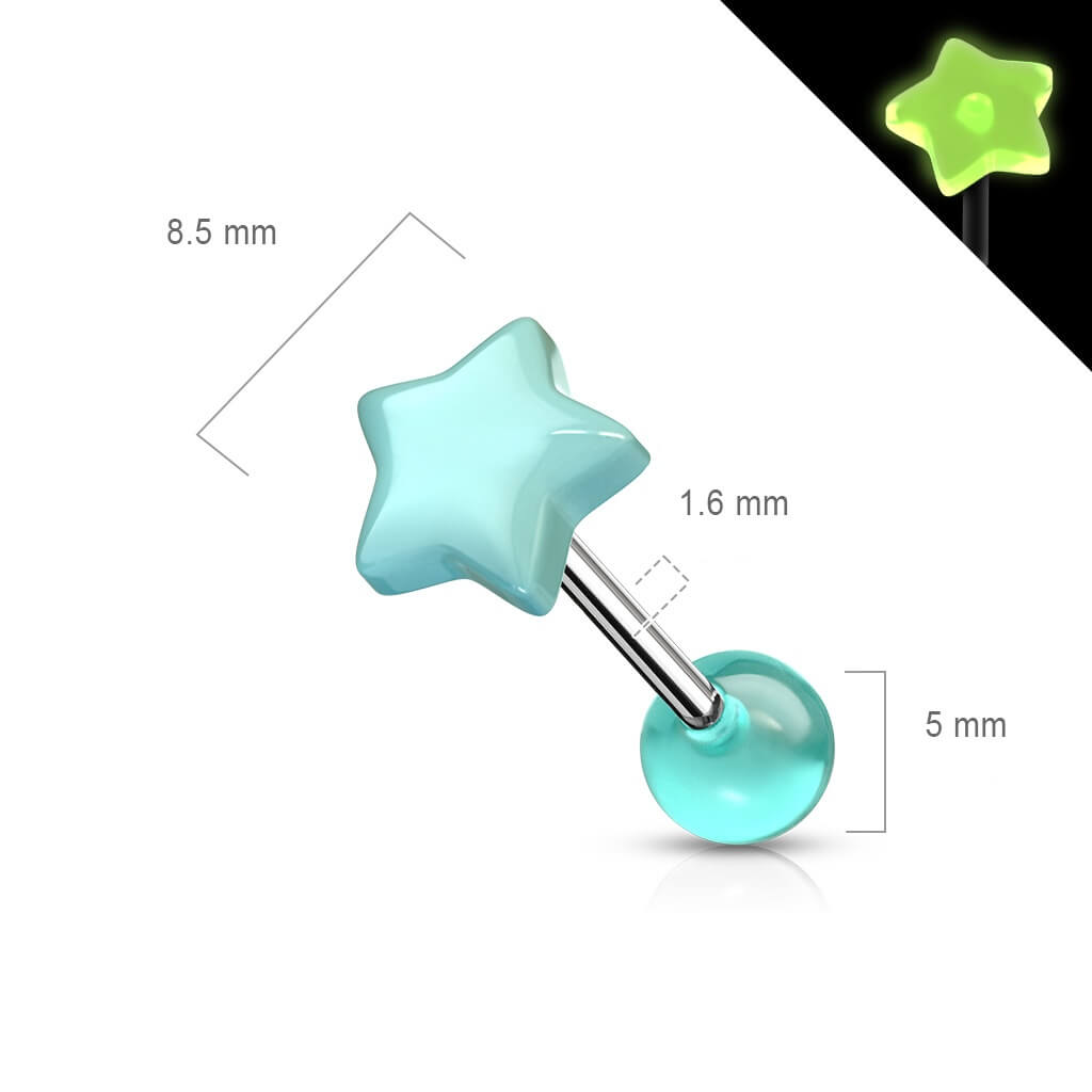 Barre Langue Étoile Phosphorescente