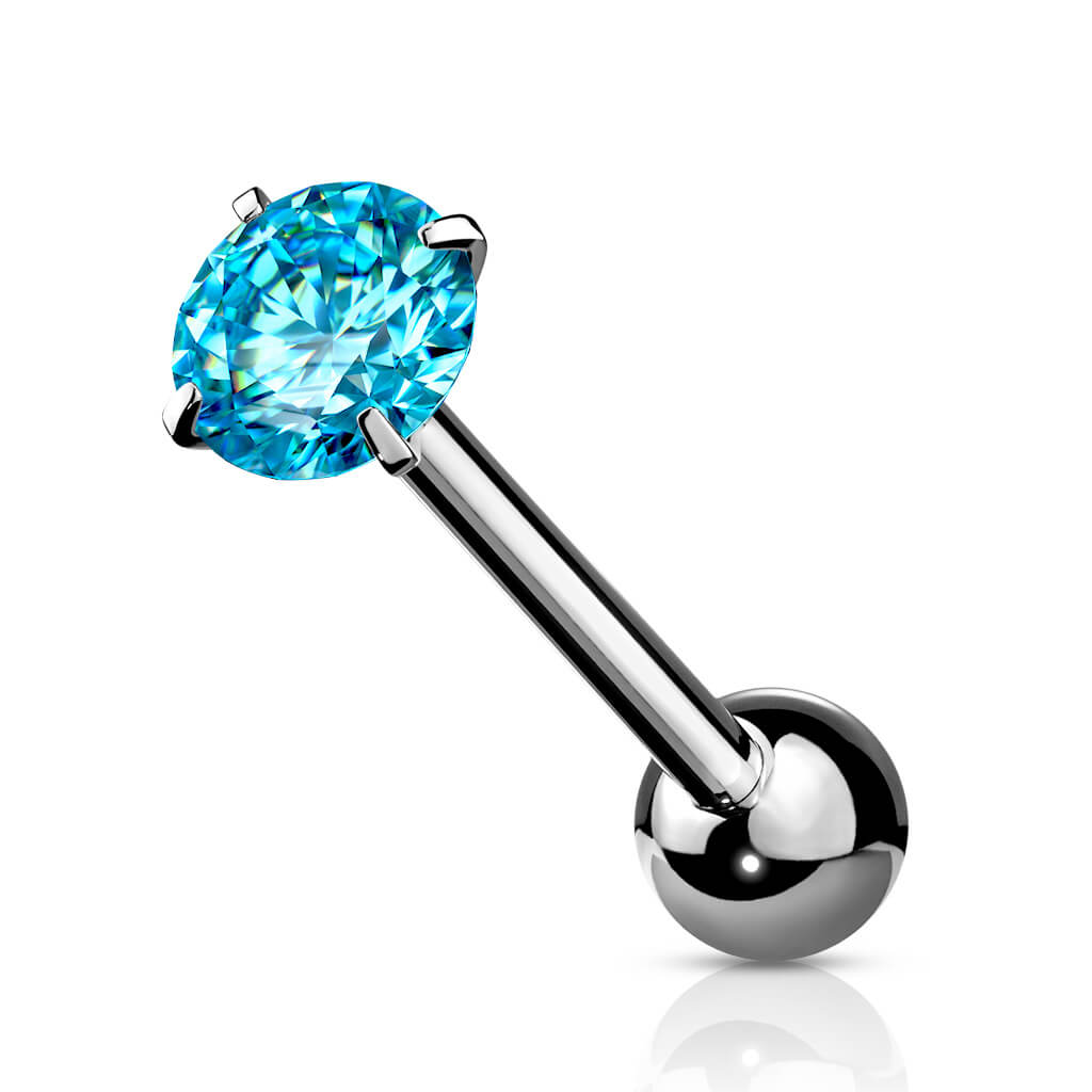 Barbell Lingua Zircone rotondo