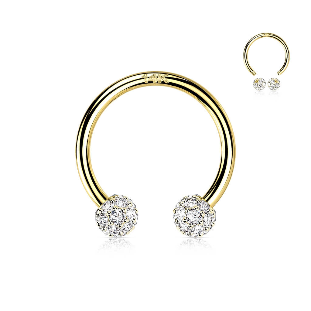 Oro 14 kt Ferro di Cavallo Zircone