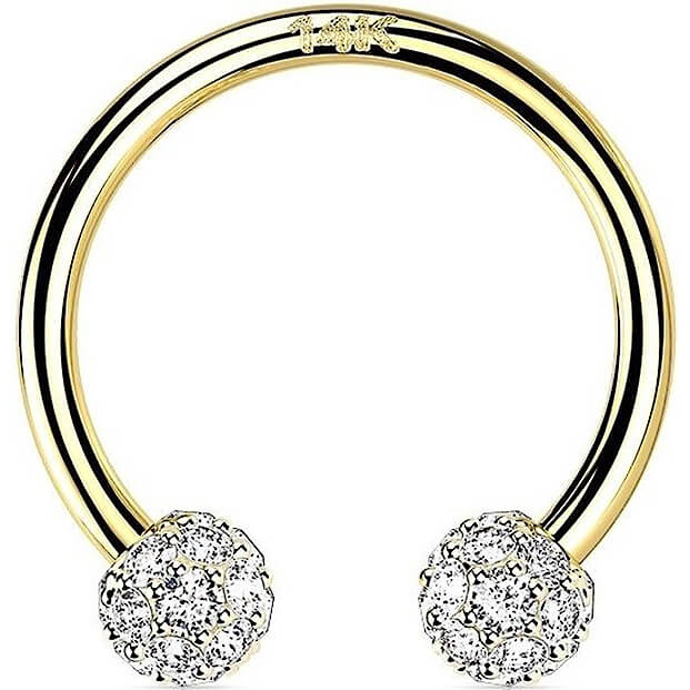 Oro 14 kt Ferro di Cavallo Zircone