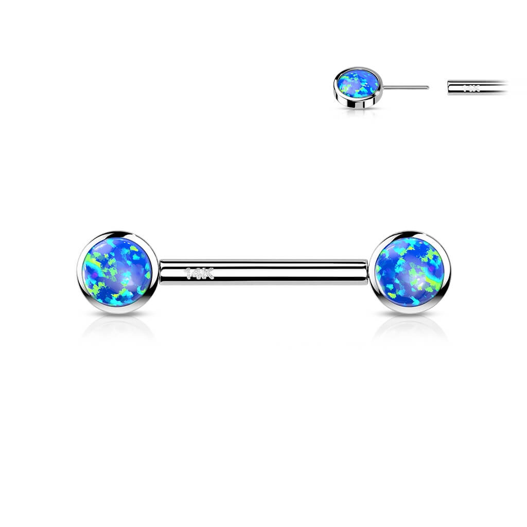 Oro 14 kt Piercing Capezzolo Zircone rotondo Push-In
