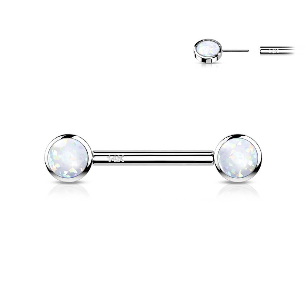 Oro 14 kt Piercing Capezzolo Zircone rotondo Push-In