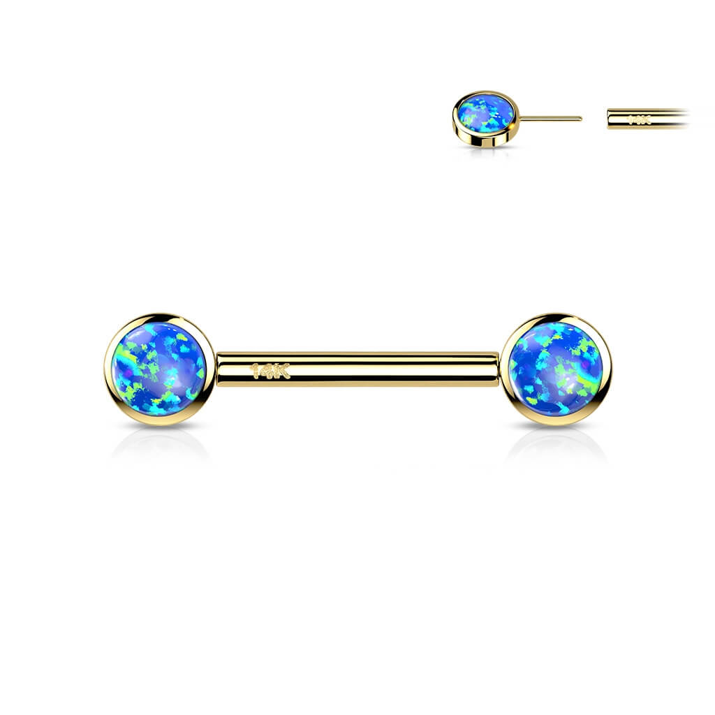 Oro 14 kt Piercing Capezzolo Zircone rotondo Push-In