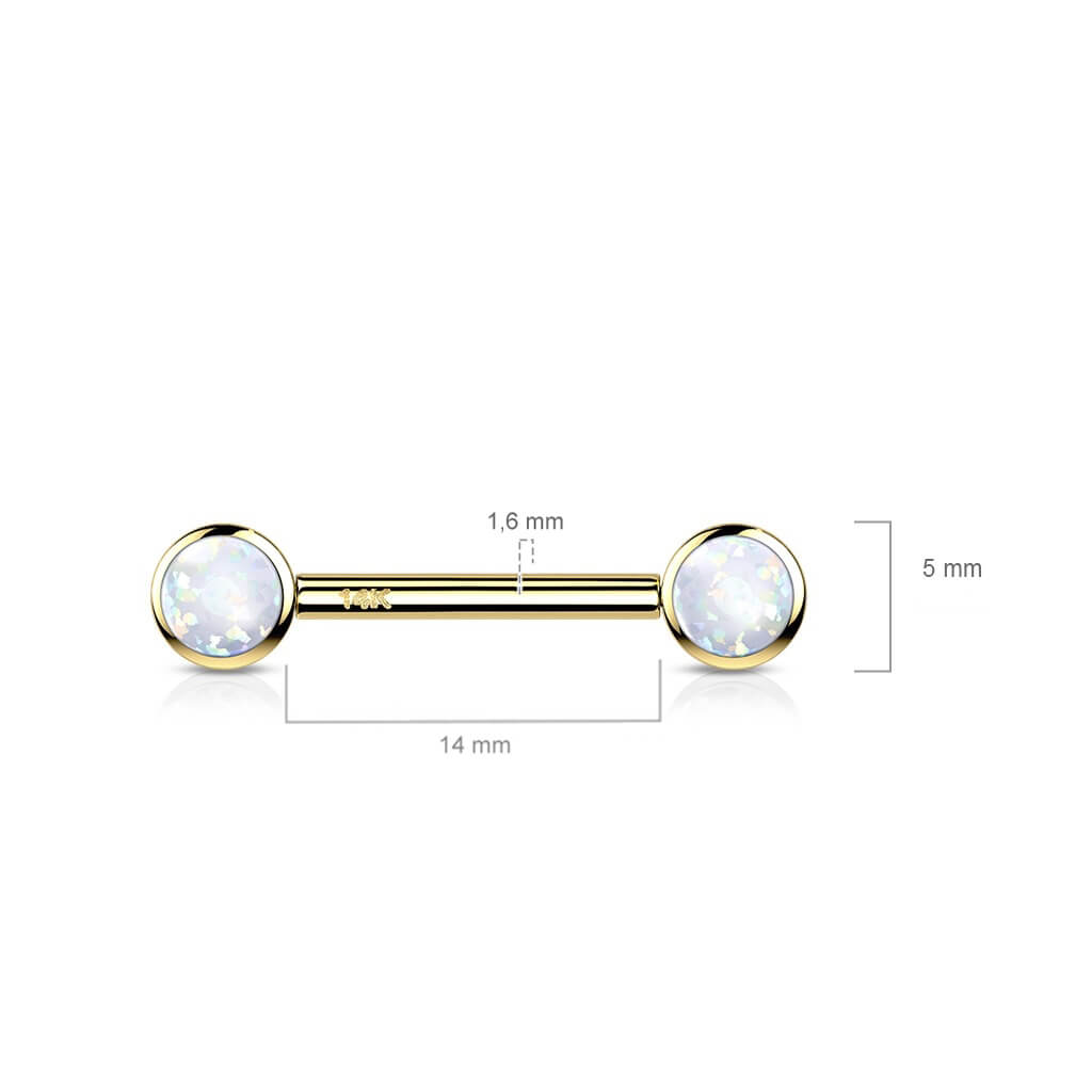 Oro 14 kt Piercing Capezzolo Zircone rotondo Push-In