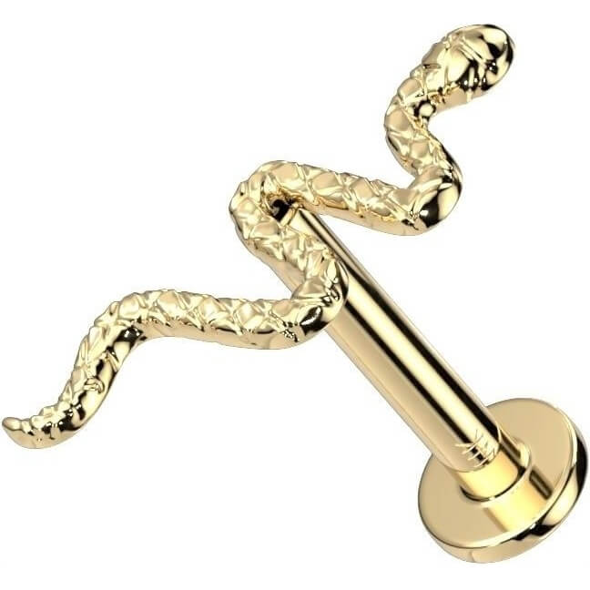 14 Karat Gold Labret Schlage Gelbgold Weißgold Push-In
