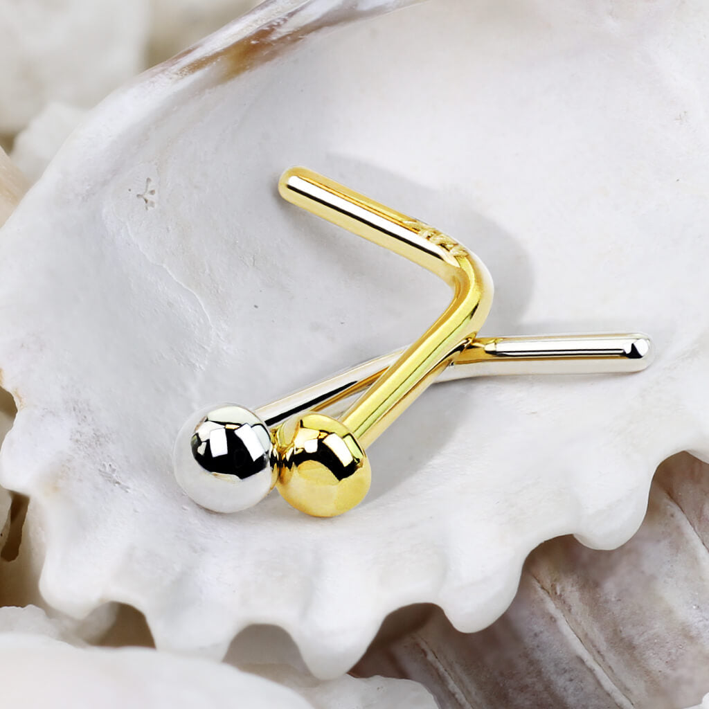Oro 14 kt Nasale a L Ovale