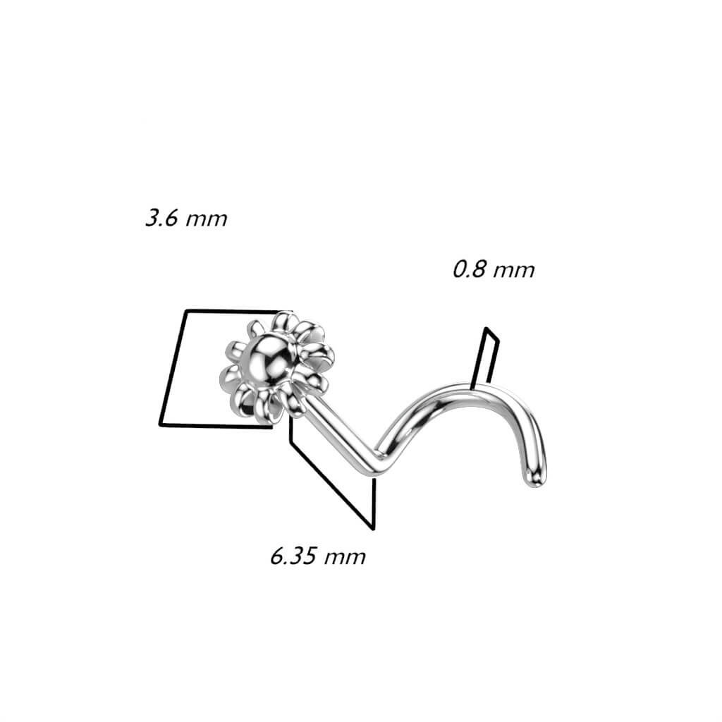 Or 14kt Nez Vis Fleur
