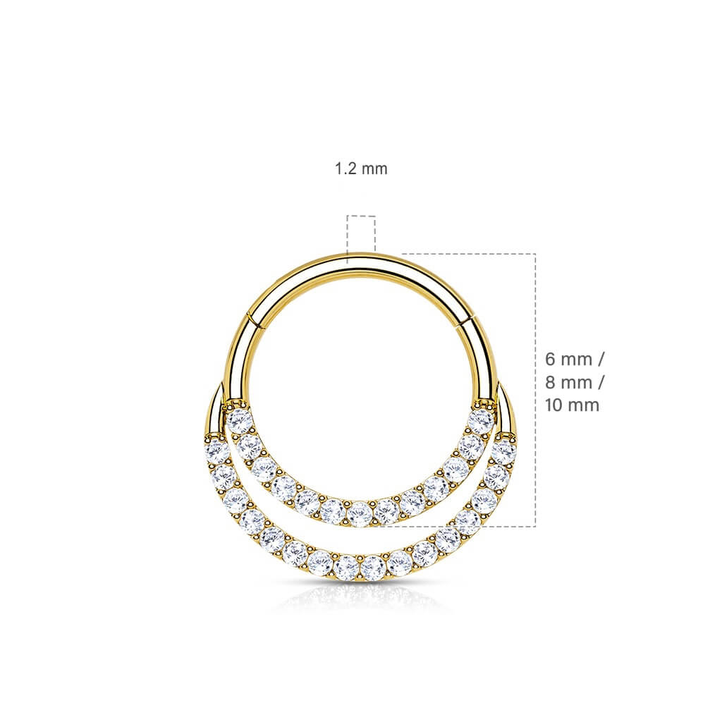 Oro 14kt Anillo Circonita Clicker