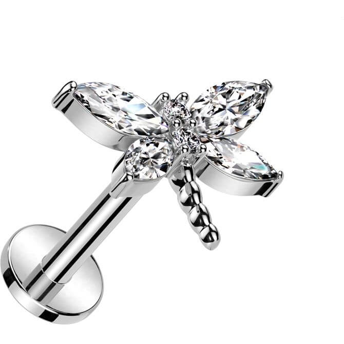 Labret dragonfly zirconia Push-In