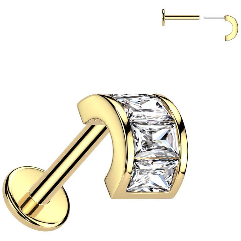 Labret horseshoe zirconia Push-In