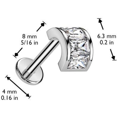Labret horseshoe zirconia Push-In