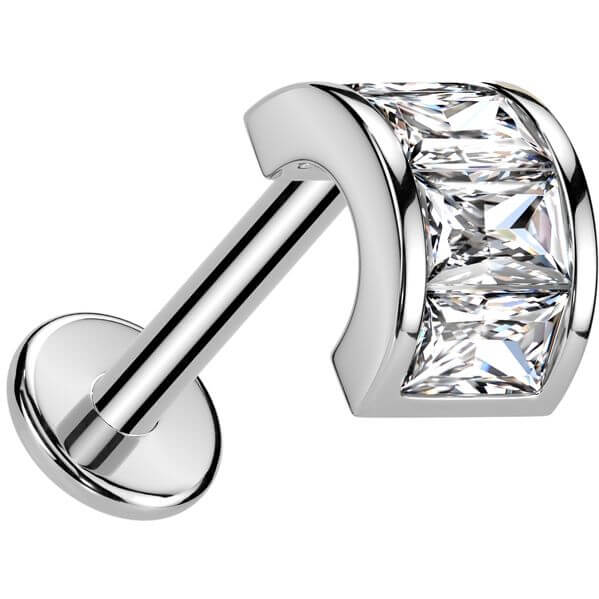 Labret horseshoe zirconia Push-In