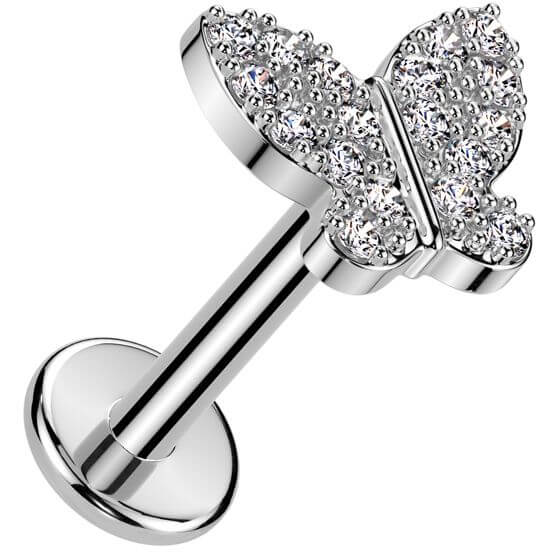 Labret butterfly zirconia Push-In