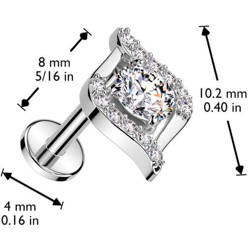 Labret egyptian eye zirconia Push-In