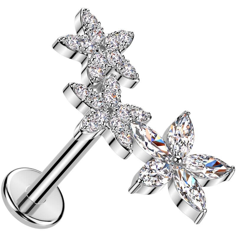 Labret flowers zirconia Push-In