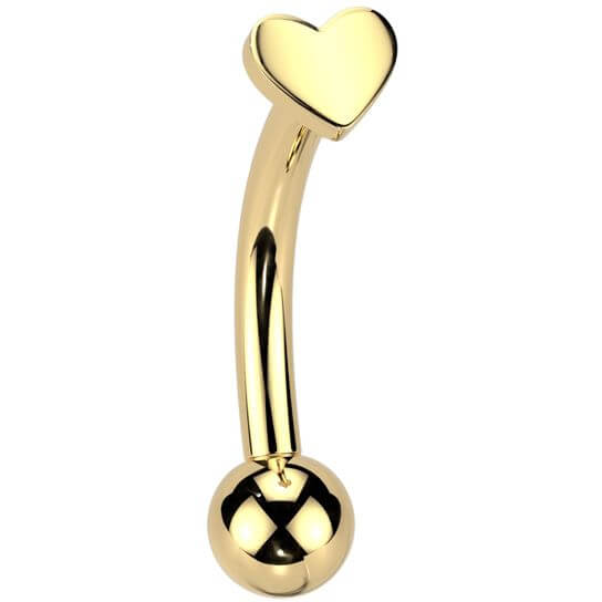 Titanium Curved Barbell heart Push-In