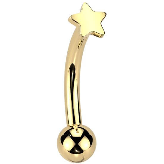 Titanium Curved Barbell star Push-In