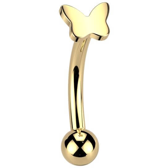 Titanium Eyebrow Piercing butterfly ball Push-In
