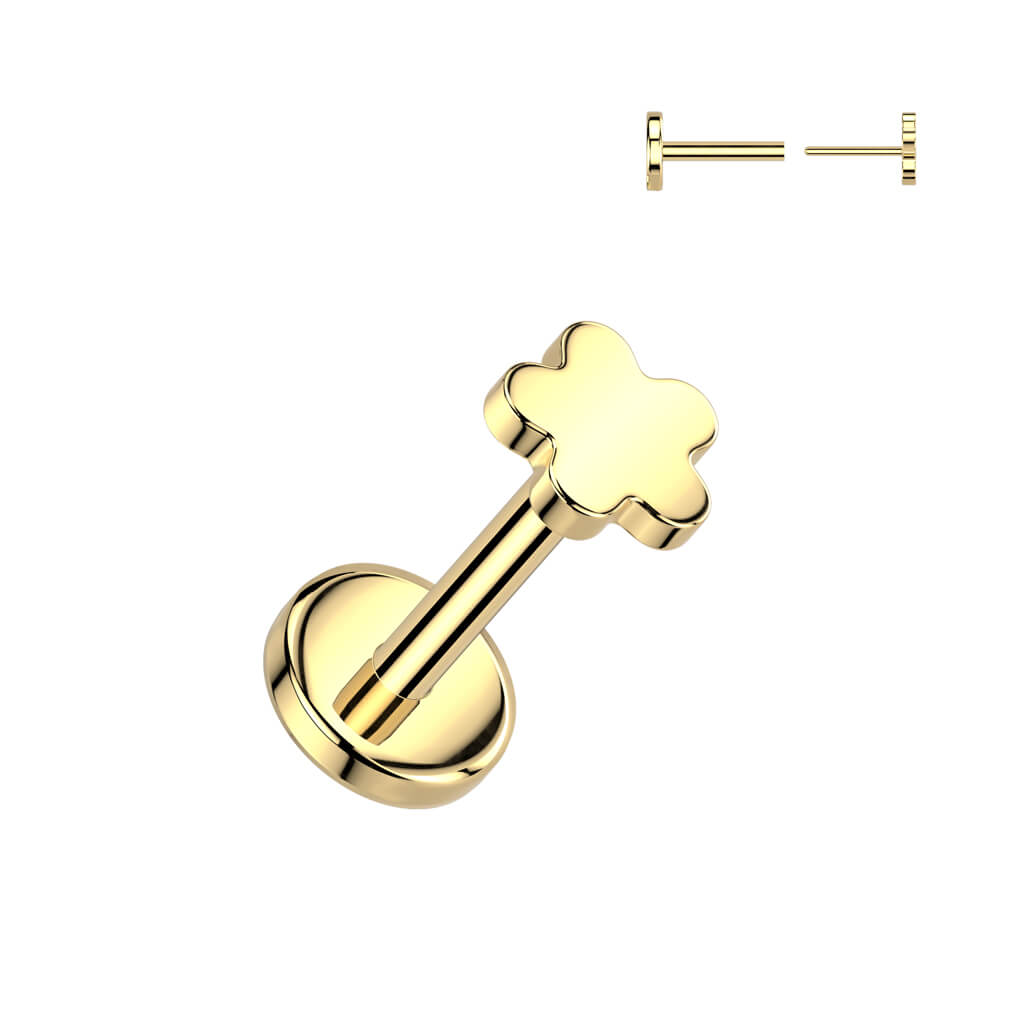 Titanium Labret flower Push-In
