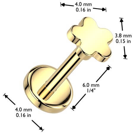 Titanium Labret flower Push-In