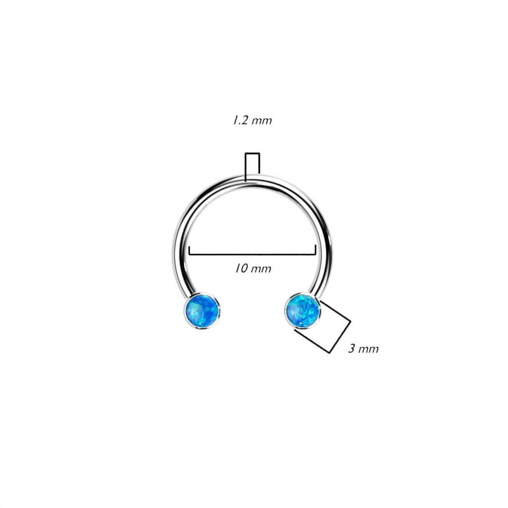 Titan Hufeisen Piercing Opal Push-In