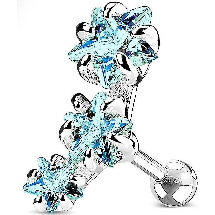 Barbell 3 Sterne Zirkonia