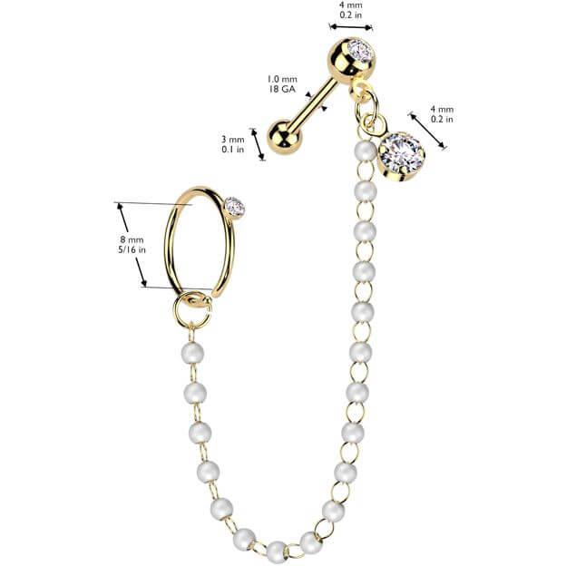 Value Pack barbell pearl chain hoop