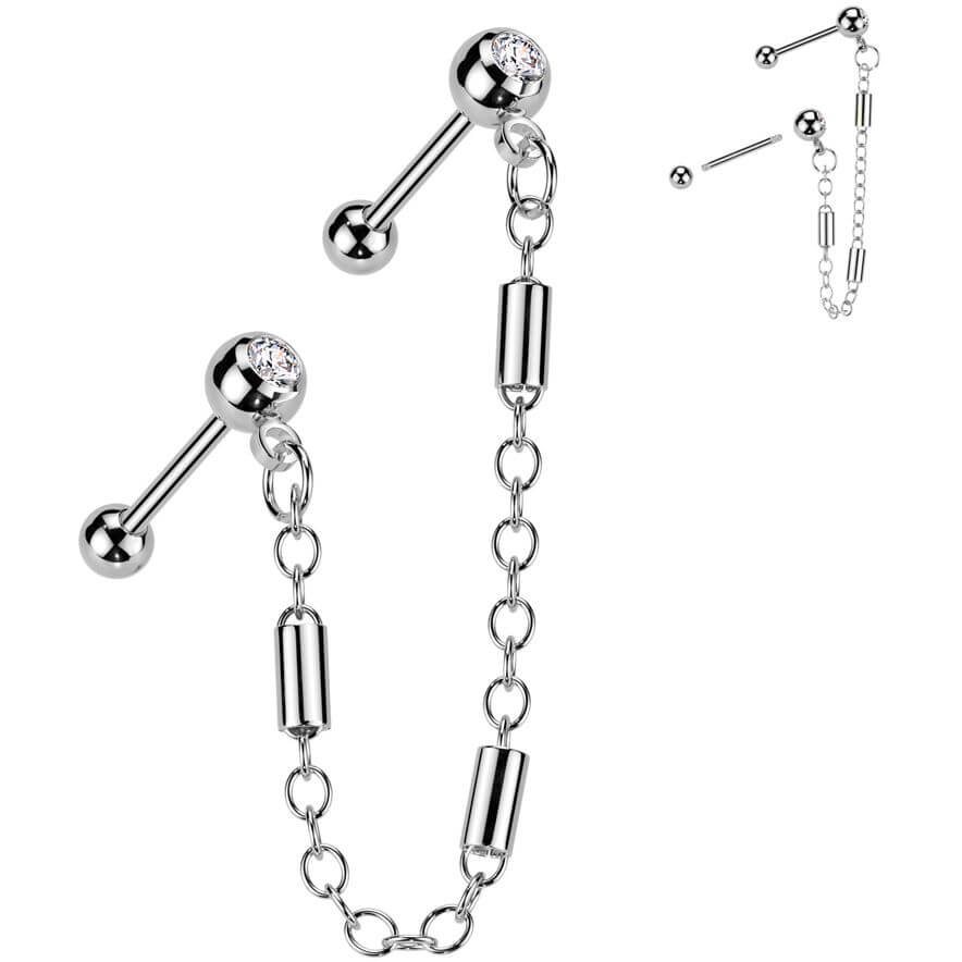 Value Pack two zirconia barbells chain