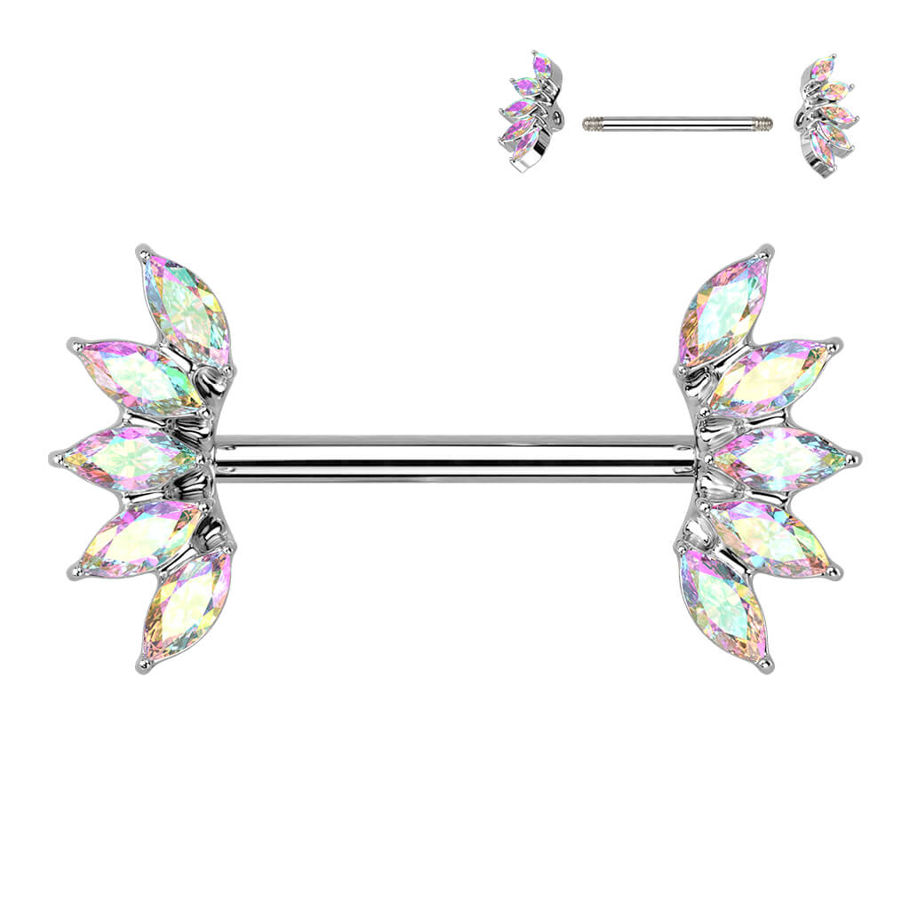 Nipple Piercing Marquise Cut 5 cubic Zirconia