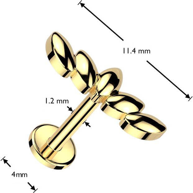 Labret leaf marquise cut Internally Threaded