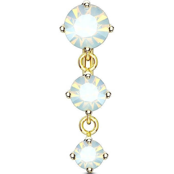 Piercing Ombelico Pendente Top Down 3 Zirconi