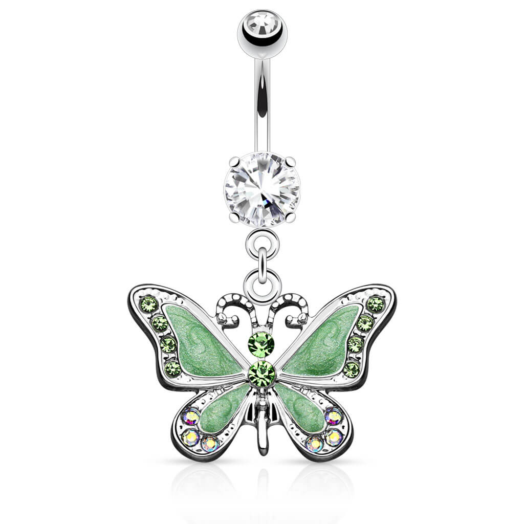 Piercing ombligo Mariposa colgante Circonita
