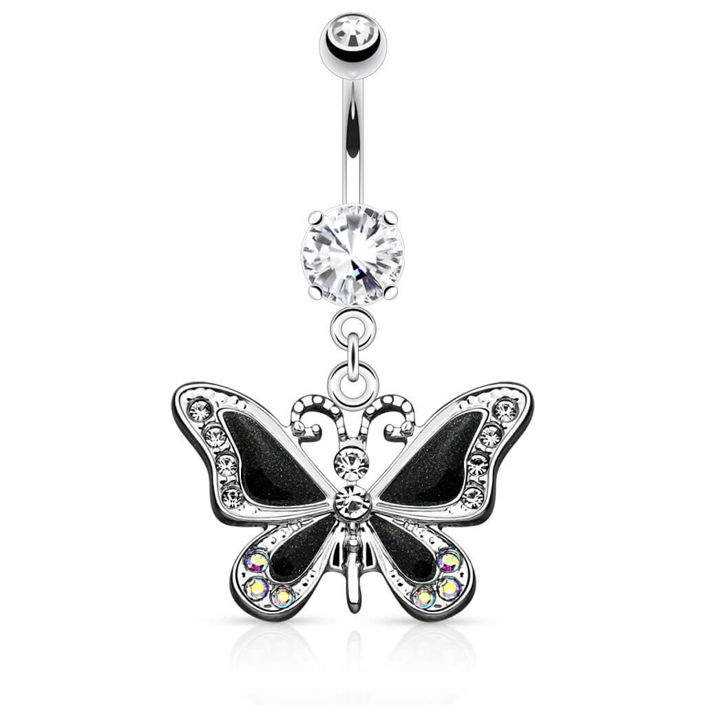 Piercing ombligo Mariposa colgante Circonita