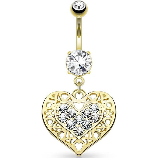 Bauchnabelpiercing Herz beweglich Zirkonia