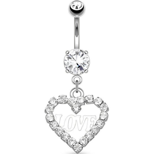 Bauchnabelpiercing Herz beweglich Zirkonia