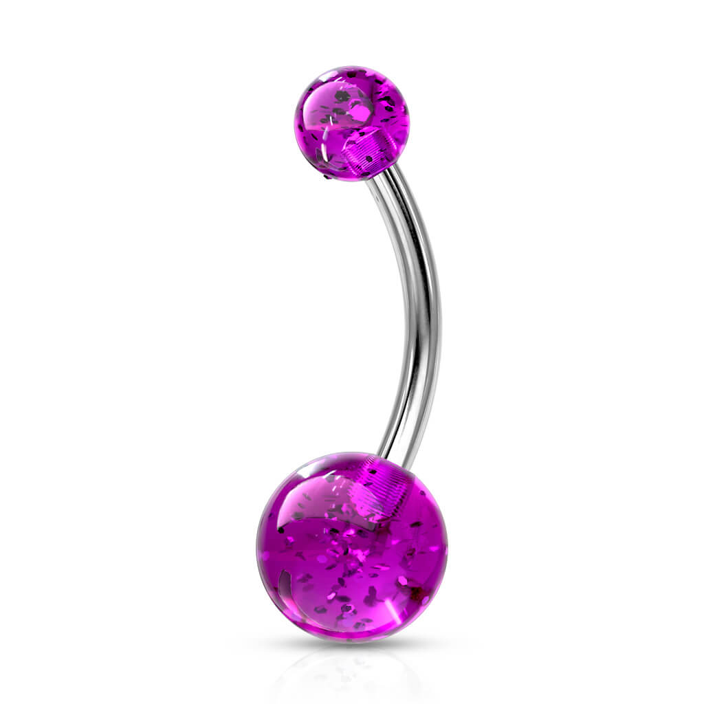 Belly Button Piercing Acrylic Glitter Ball