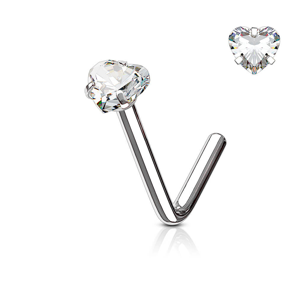 Nez En Forme de L Zircone Cœur