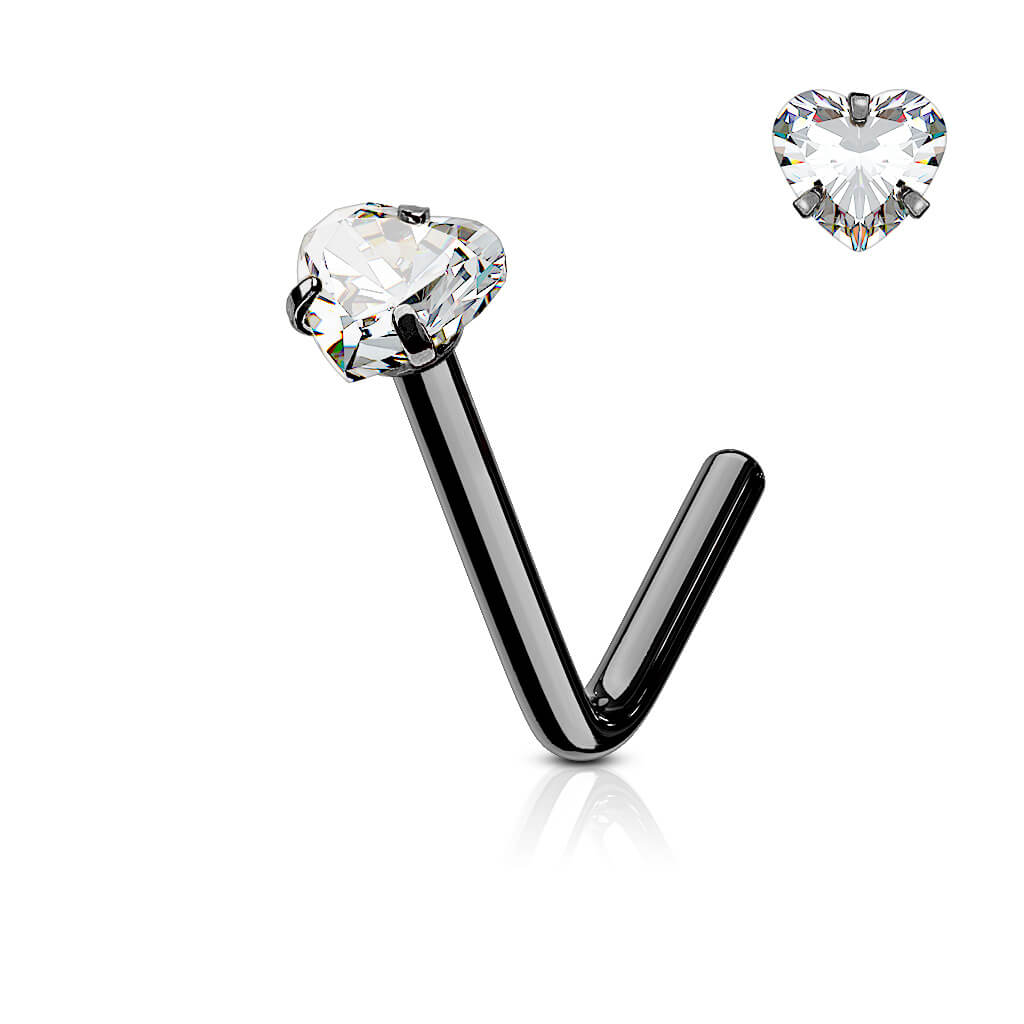Nez En Forme de L Zircone Cœur