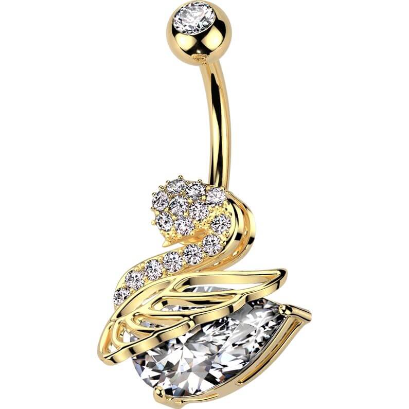 Belly Button Piercing swan zirconia
