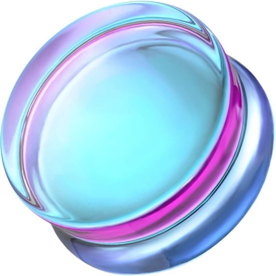 Cristal Plug Vidrio Iridiscente Morado