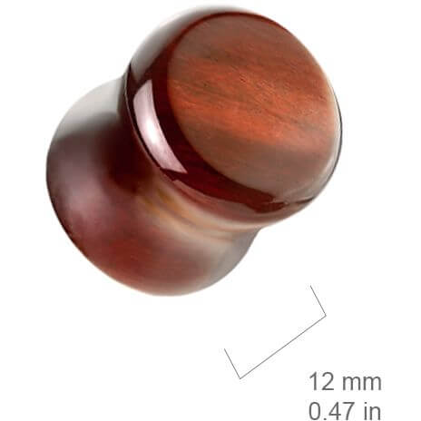 Plug red tiger eye double flare semi precious stone