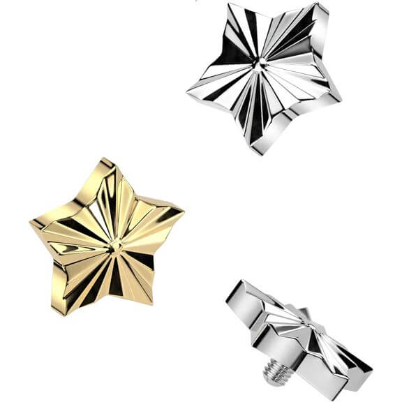 Titanio Top estrella corte diamante Rosca interna