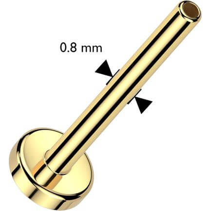 Oro 14kt Base Plana Circular Push In