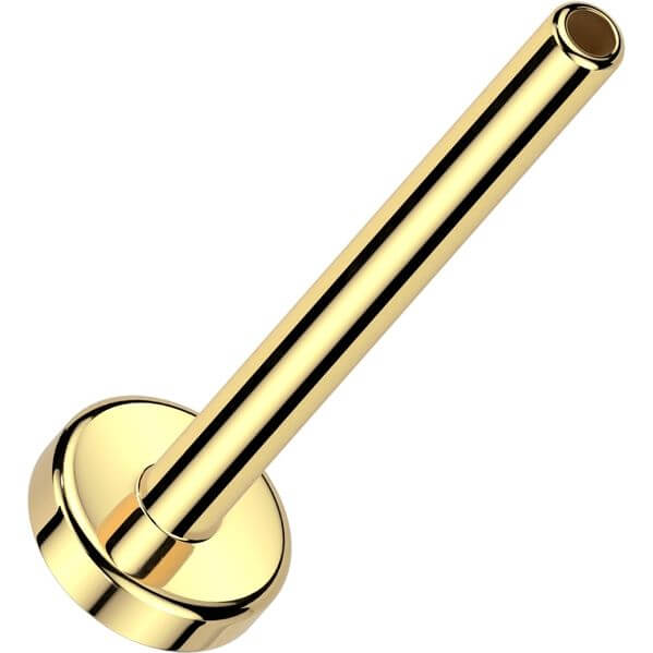 Oro 14kt Base Plana Circular Push In