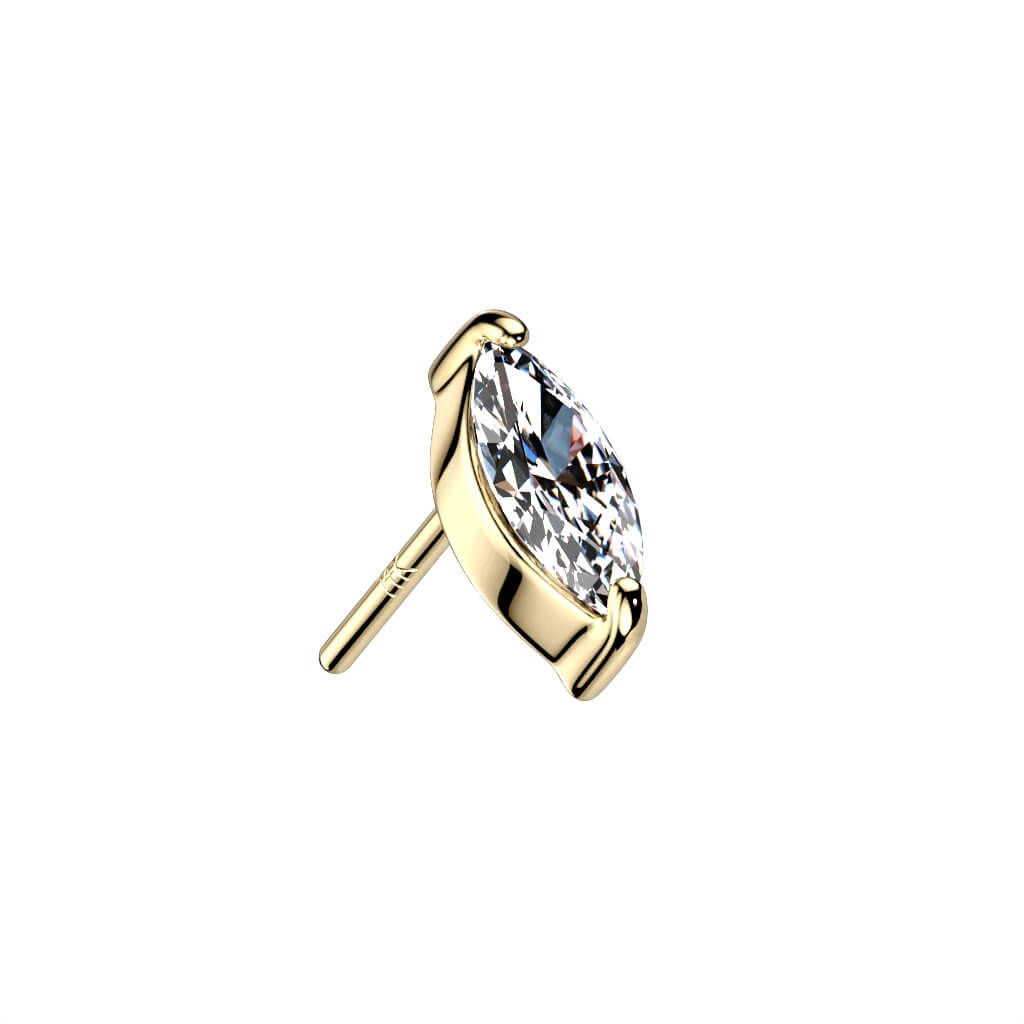 Oro 14 kt Superiore con Zircone/Opale Push-In