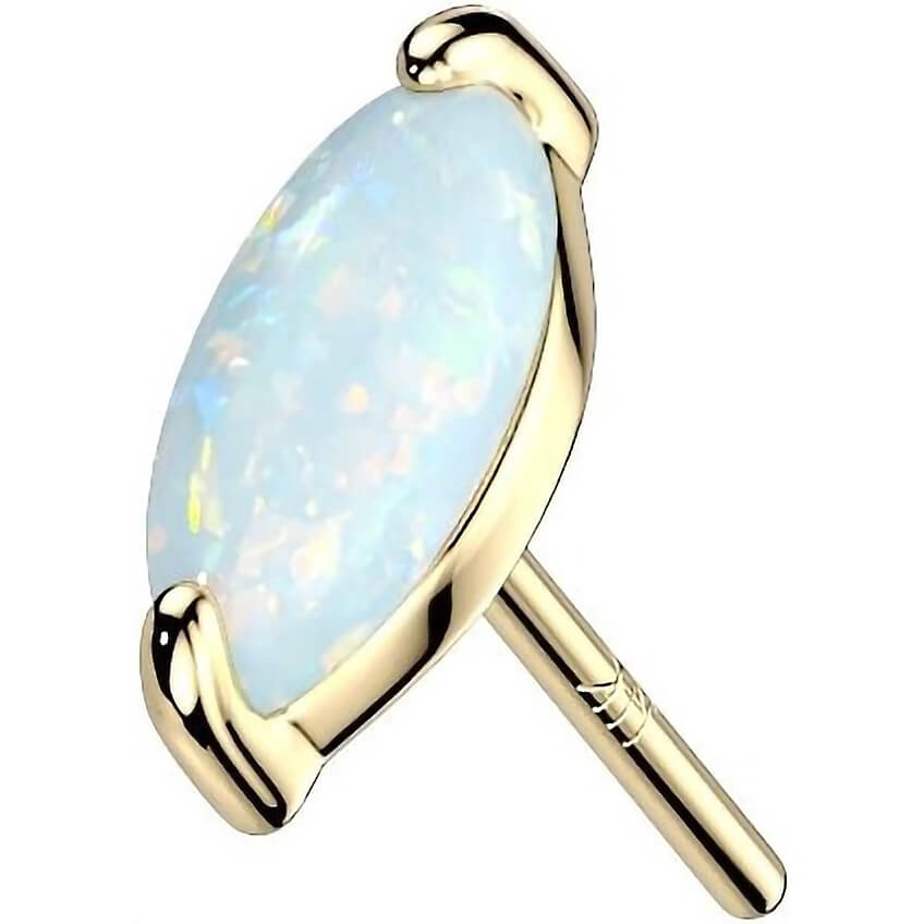 Oro 14 kt Superiore con Zircone/Opale Push-In