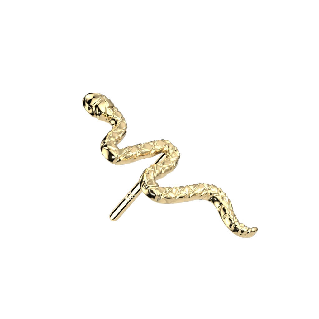 Oro 14kt Top Serpiente Push In