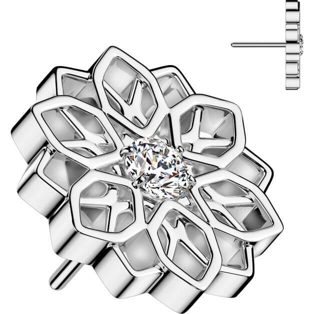 Titanium top lotus flower zirconia Push-In