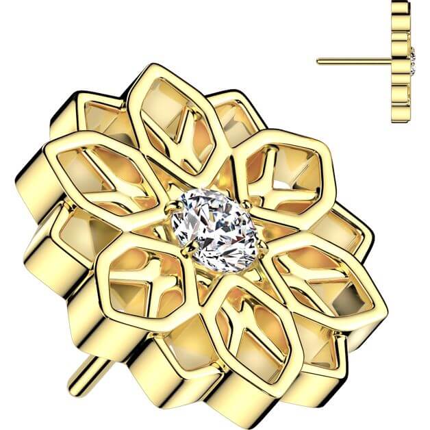 Titanium top lotus flower zirconia Push-In
