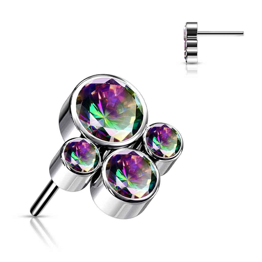 Titan Top 4 Zirkonia Silber Push-In